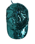 Men Green Cotton Sequin Baseball Cap 6 Panels Hat