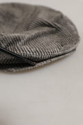 Men Grey Cotton Corduroy Cloth Newsboy Cap Hat