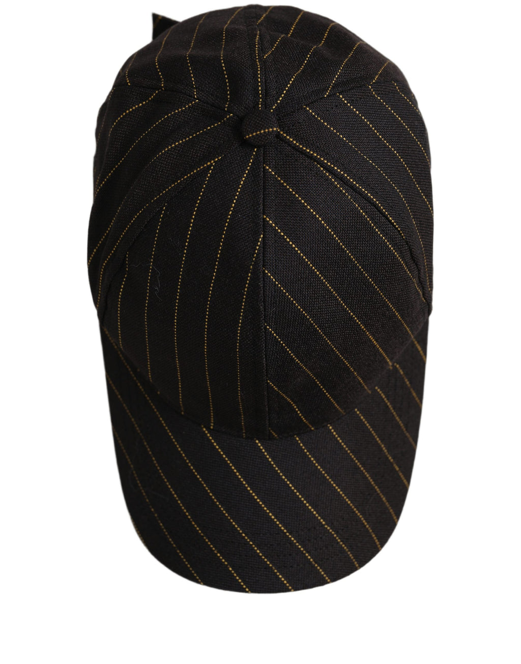 Black Gold Pinstriped Cotton Baseball Cap Hat