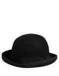 Men Black Rabbit Fur Felt Bowler Capello Hat