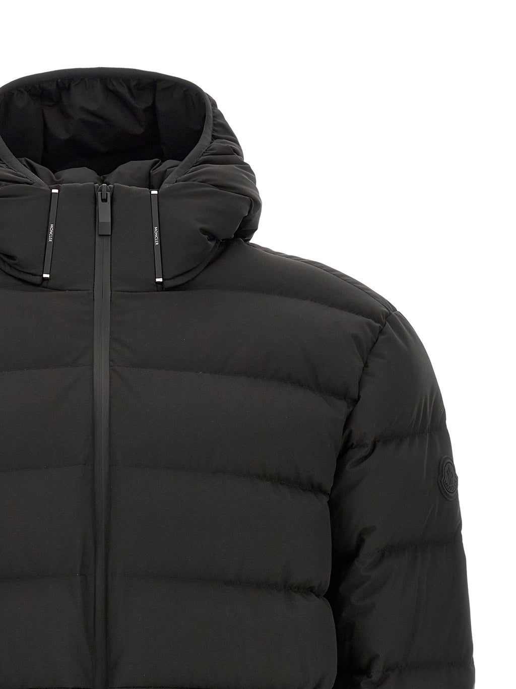 Black Polyester Full-Length Jacket