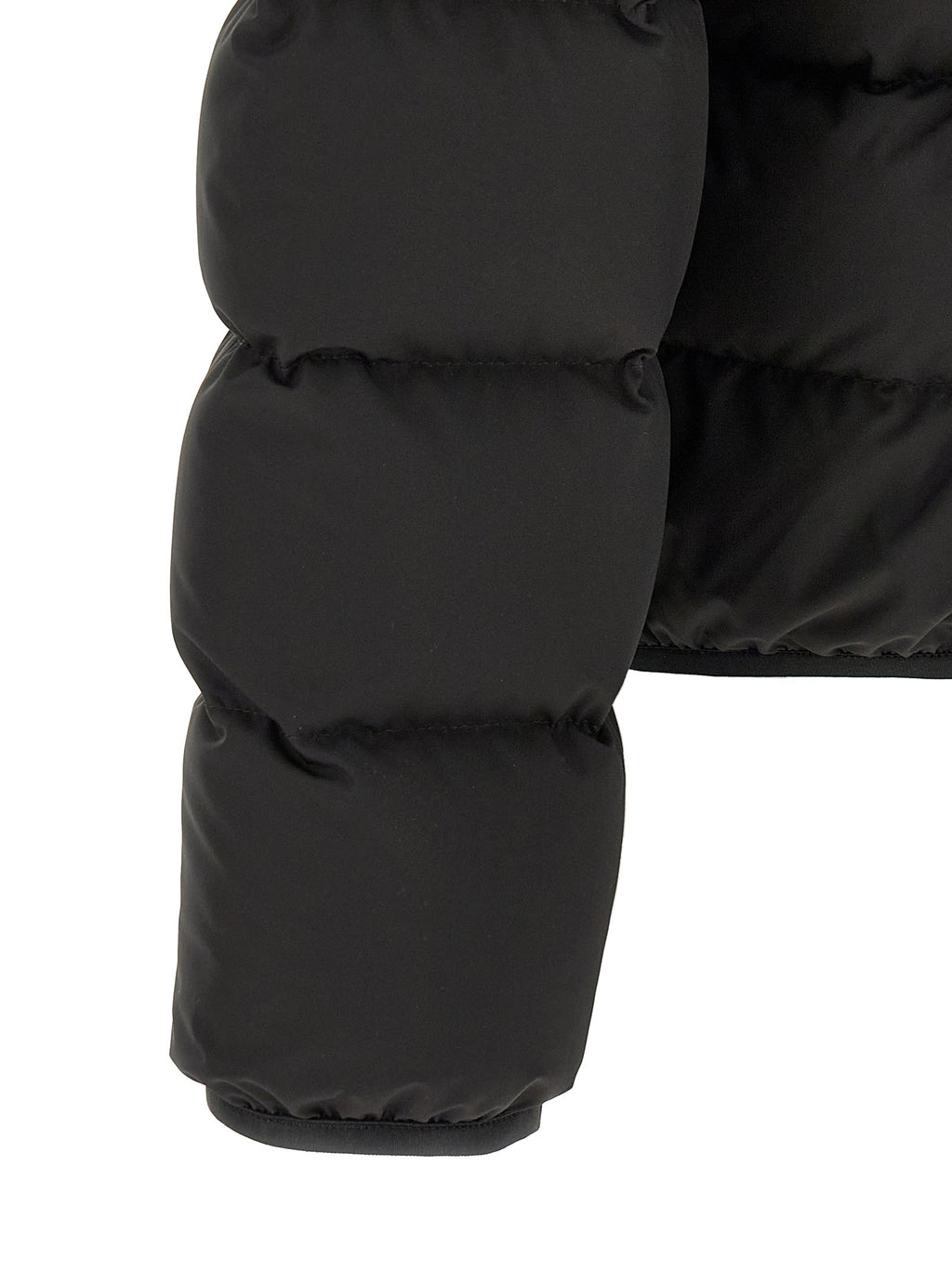 Black Polyester Full-Length Jacket