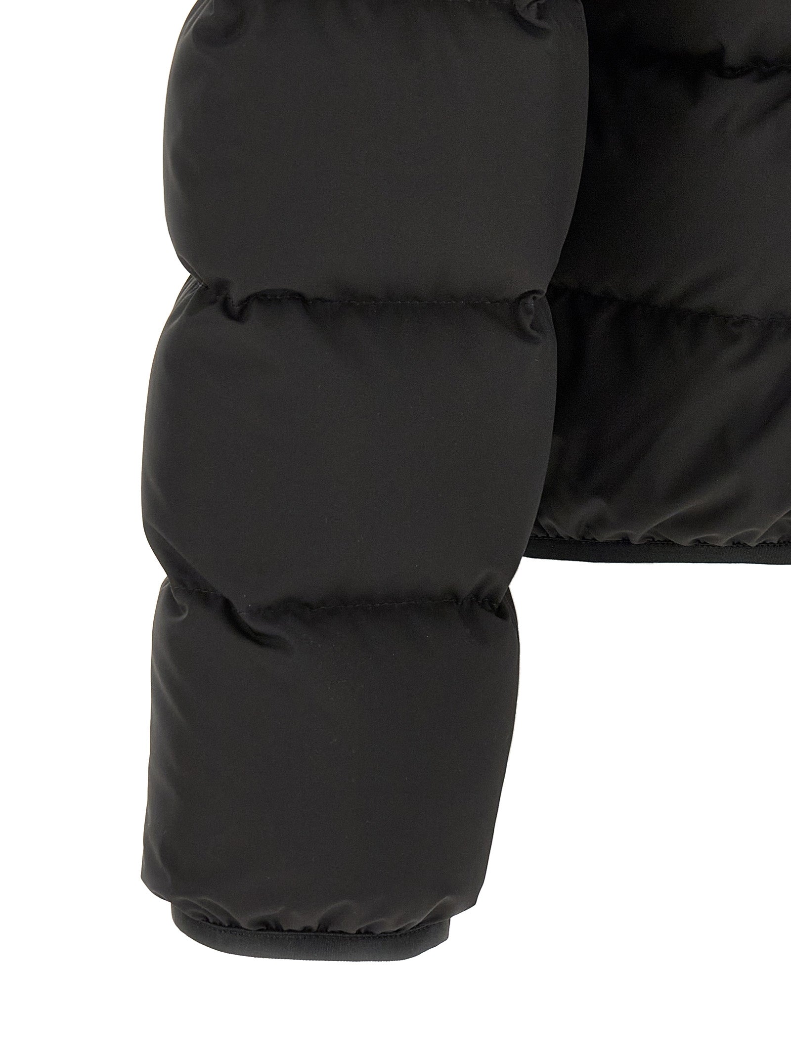 Black Polyester Full-Length Jacket