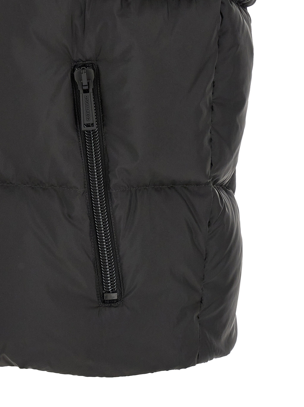 Black Polyester Sleeveless Jacket