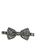 Tie Black White Paisley Silk Adjustable Neck Papillon Bow
