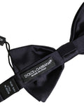 Men Black 100% Silk Adjustable Neck Papillon Bow Tie