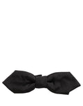 Men Black 100% Silk Adjustable Neck Papillon Bow Tie
