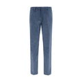 Blue Cotton Casual Pants