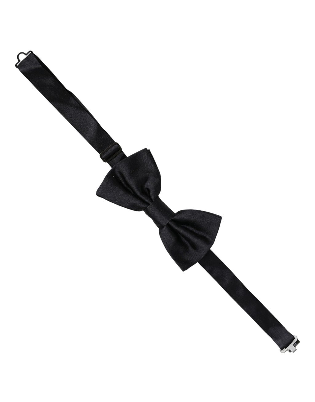 Men Black 100% Silk Adjustable Neck Papillon Bow Tie