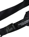 Men Black 100% Silk Adjustable Neck Papillon Bow Tie