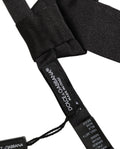 Men Black 100% SIlk Adjustable Neck Papillon Bow Tie