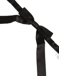 Men Black 100% SIlk Adjustable Neck Papillon Bow Tie