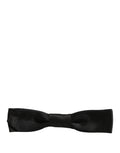 Men Black 100% SIlk Adjustable Neck Papillon Bow Tie