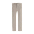 Beige Cotton Casual Pants