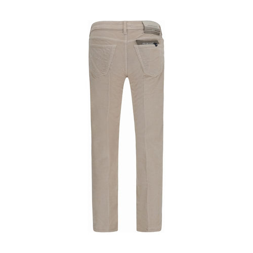 Beige Cotton Casual Pants