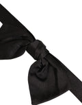 Men Black 100% SIlk Adjustable Neck Papillon Bow Tie