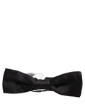 Men Black 100% Silk Adjustable Neck Papillon Bow Tie