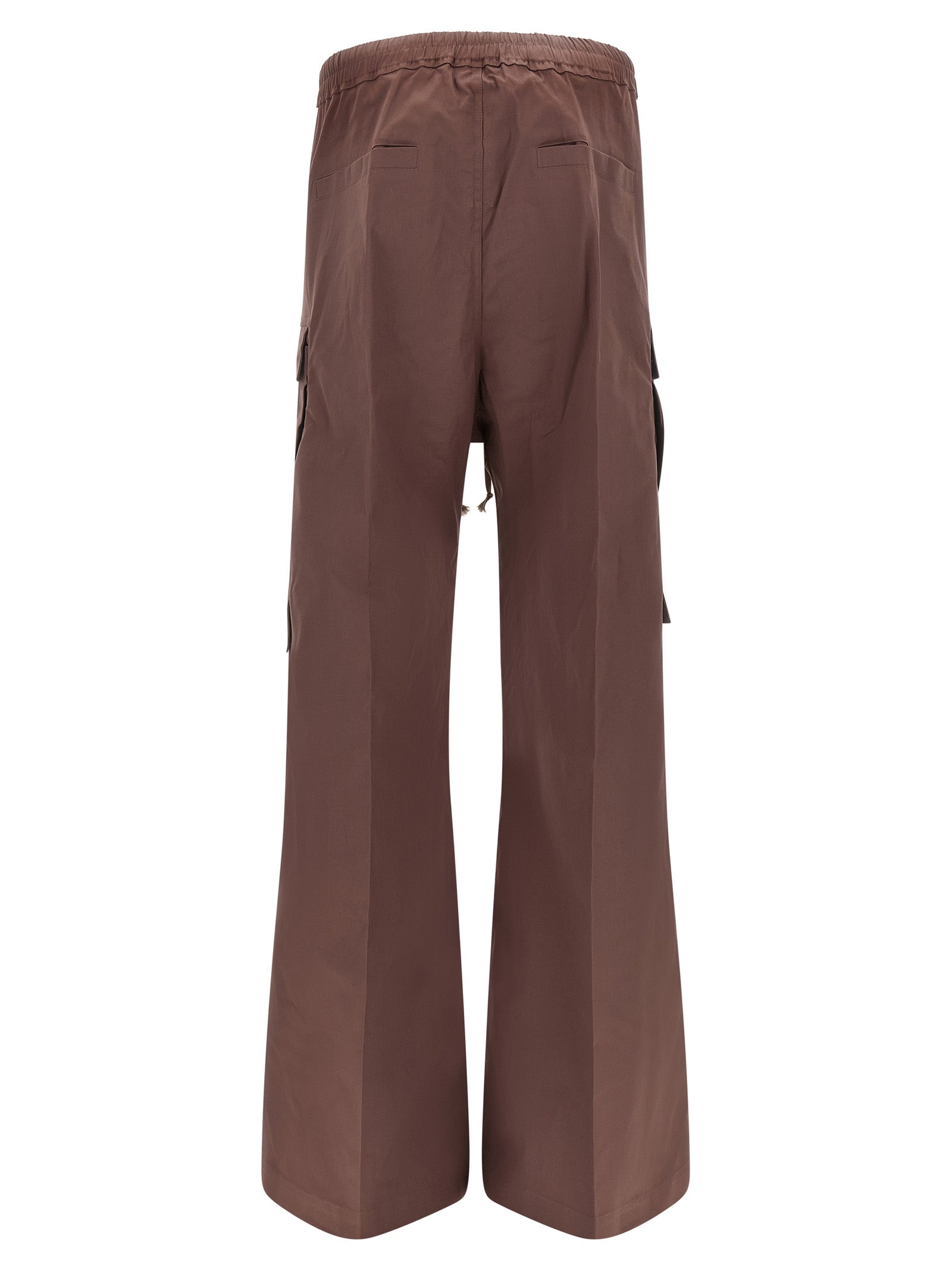 Brown Cotton Flared Pants
