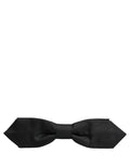 Men Black Polyester Adjustable Neck Papillon Bow Tie