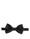 Men Black 100% Silk Adjustable Neck Papillon Bow Tie