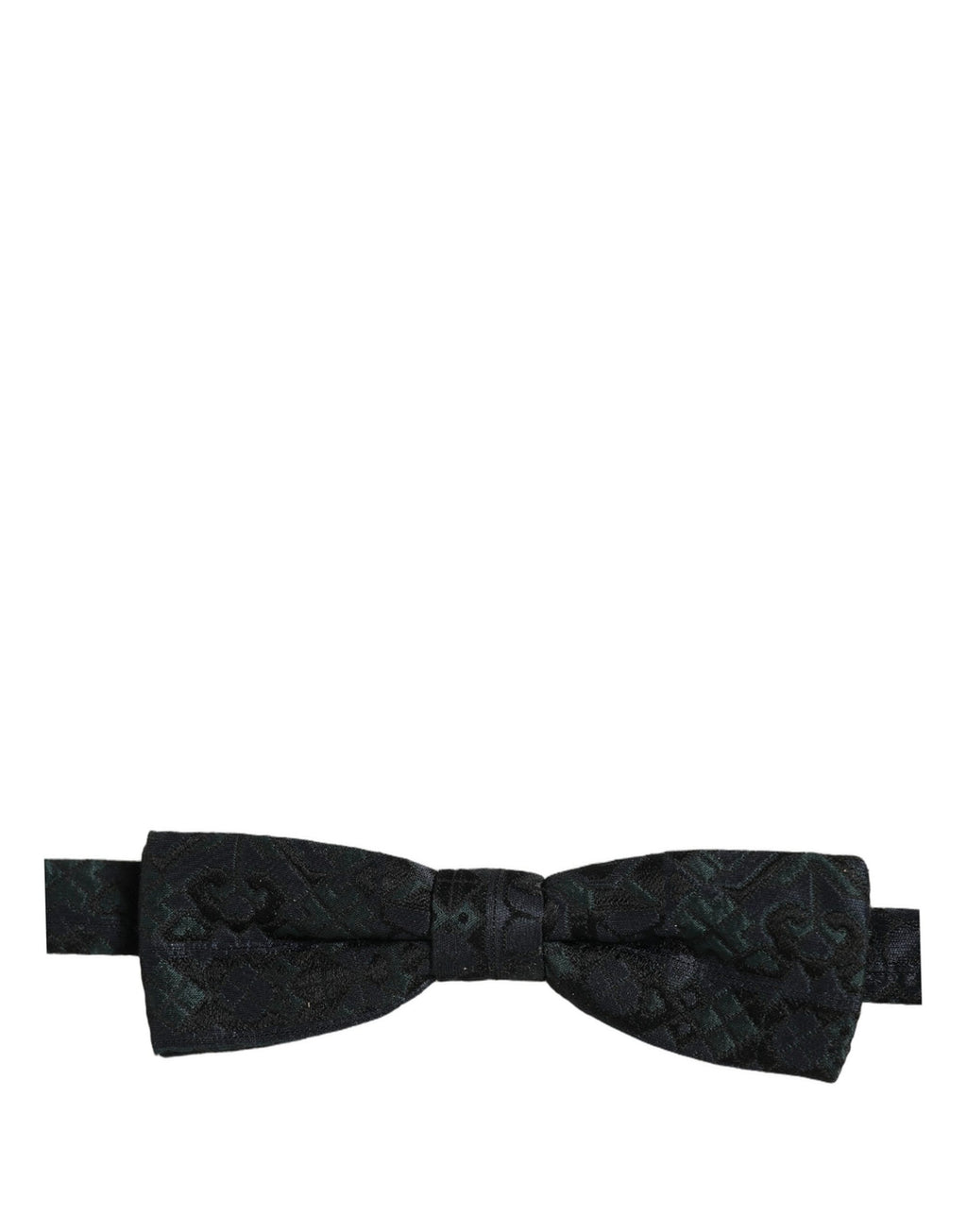 Men Black Green Paisley Adjustable Neck Papillon Bow Tie
