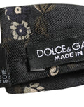 Men Black Floral Silk Adjustable Neck Papillon Bow Tie