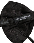 Men Black Patterned Adjustable Neck Papillon Bow Tie
