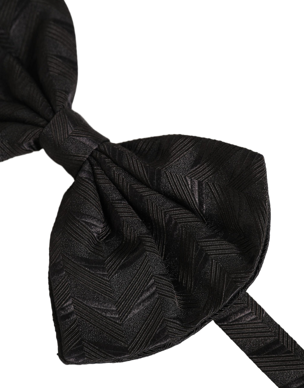 Men Black Patterned Adjustable Neck Papillon Bow Tie