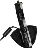 Black Silver 100% Silk Adjustable Neck Papillon Bow Tie