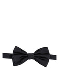 Men Black 100% Silk Adjustable Neck Papillon Bow Tie
