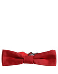 Men Red 100% Silk Adjustable Neck Papillon Bow Tie