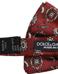 Men Bordeaux Floral Adjustable Neck Papillon Bow Tie