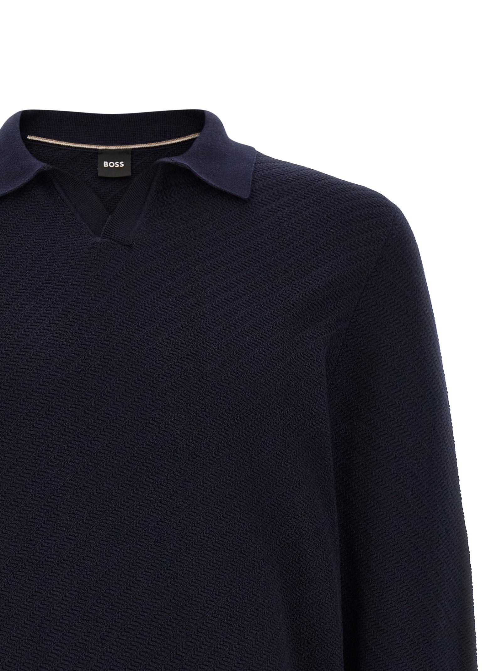 Blue Cotton Polo Shirt