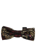 Multicolor Floral Jacquard Adjustable Neck Papillon Bow Tie
