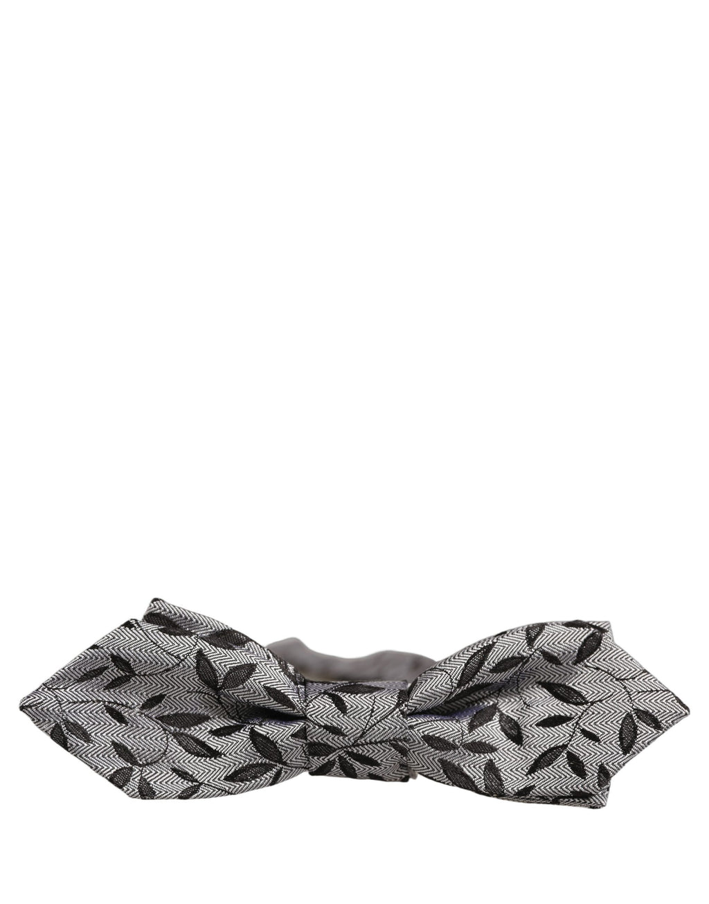 Men Gray Abstract Silk Adjustable Neck Papillon Bow Tie