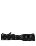 Black White Polka Dot Adjustable Neck Papillon Bow Tie