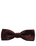 Men Brown 100% Silk Adjustable Neck Papillon Bow Tie