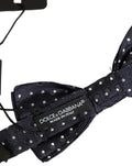 Black White Polka Dot Adjustable Neck Papillon Bow Tie