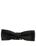 Men Black 100% Silk Adjustable Neck Papillon Bow Tie