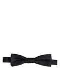 Men Black 100% Silk Adjustable Neck Papillon Bow Tie