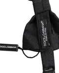 Men Black 100% Silk Adjustable Neck Papillon Bow Tie