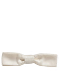 Men White 100% Silk Adjustable Neck Papillon Bow Tie