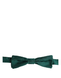 Men Green 100% Silk Adjustable Neck Papillon Bow Tie