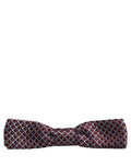 Blue Burgundy Woven Adjustable Neck Papillon Bow Tie