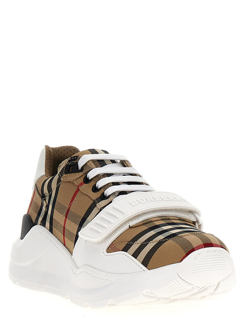 Beige Cotton Athletic Sneakers