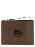 Brown Cotton Clutch Bag