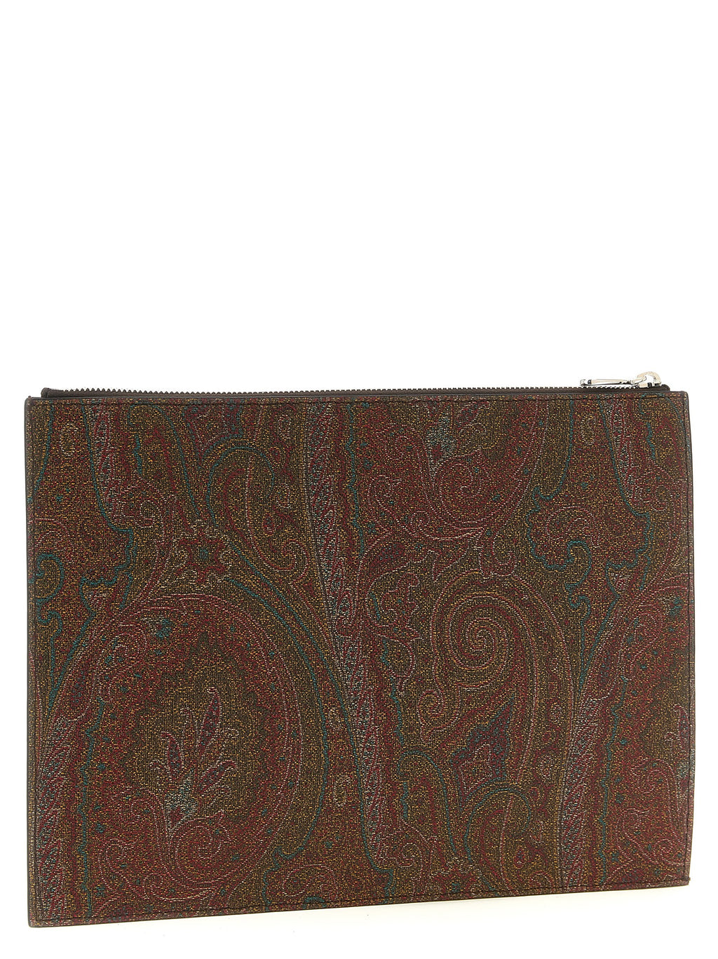Brown Cotton Clutch Bag
