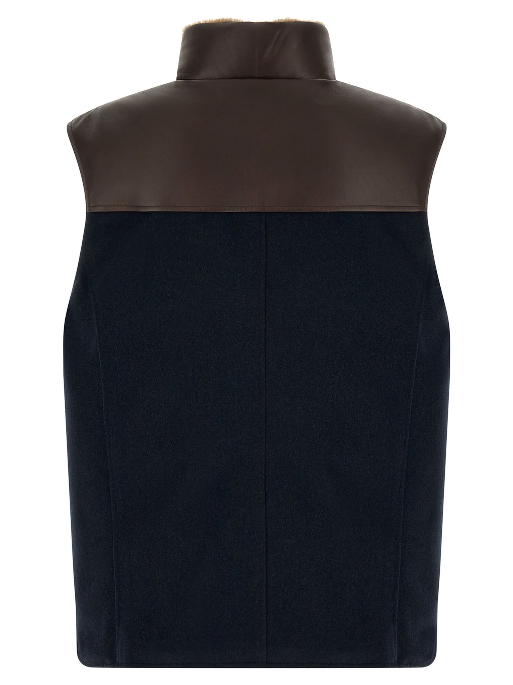 Blue Wool Sleeveless Jacket