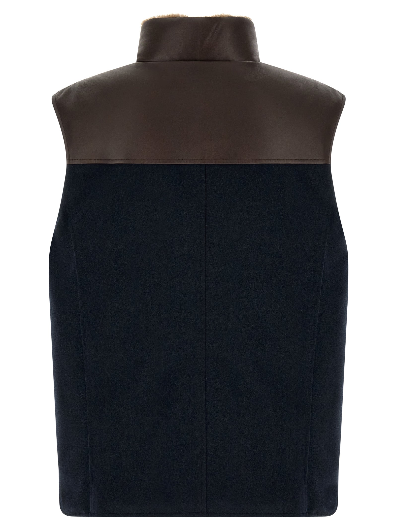 Blue Wool Sleeveless Jacket