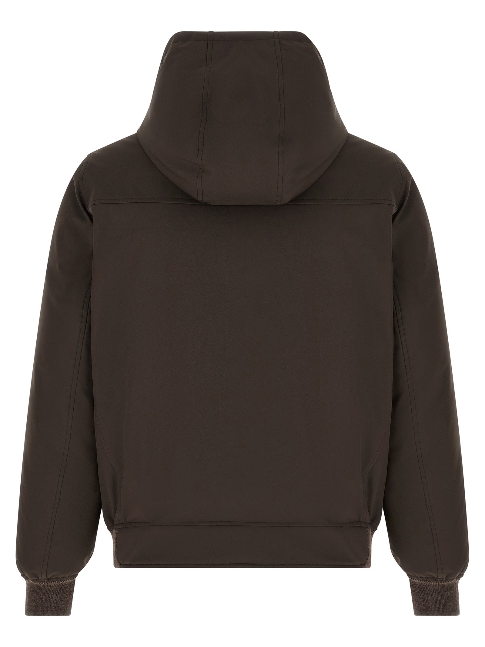 Brown Polyamide Full-Length Jacket